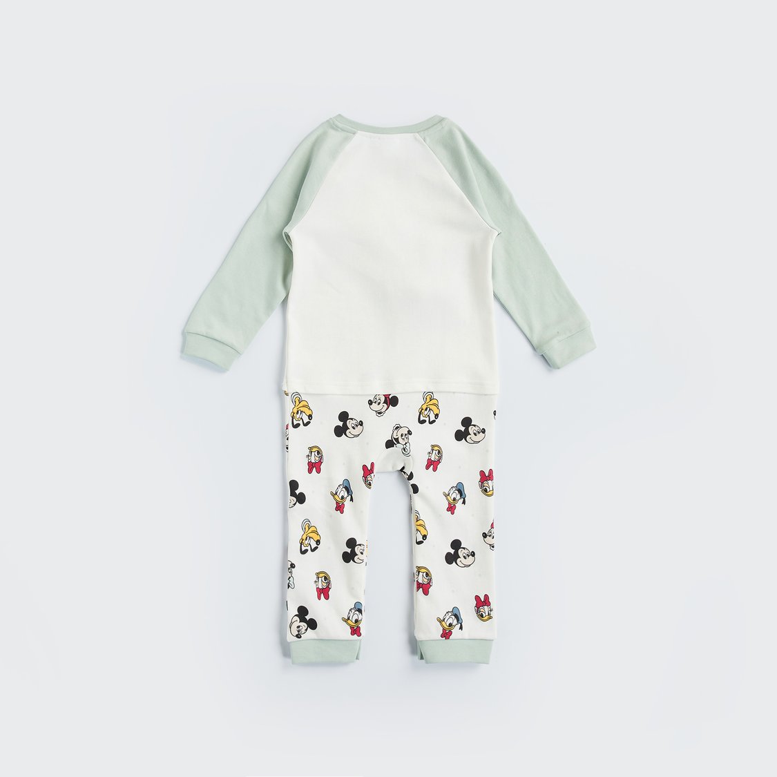 Mickey and Friends Print Sleepsuit with Button Closure