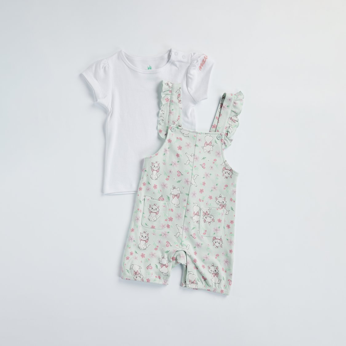 Marie Print Dungaree and T-shirt Set