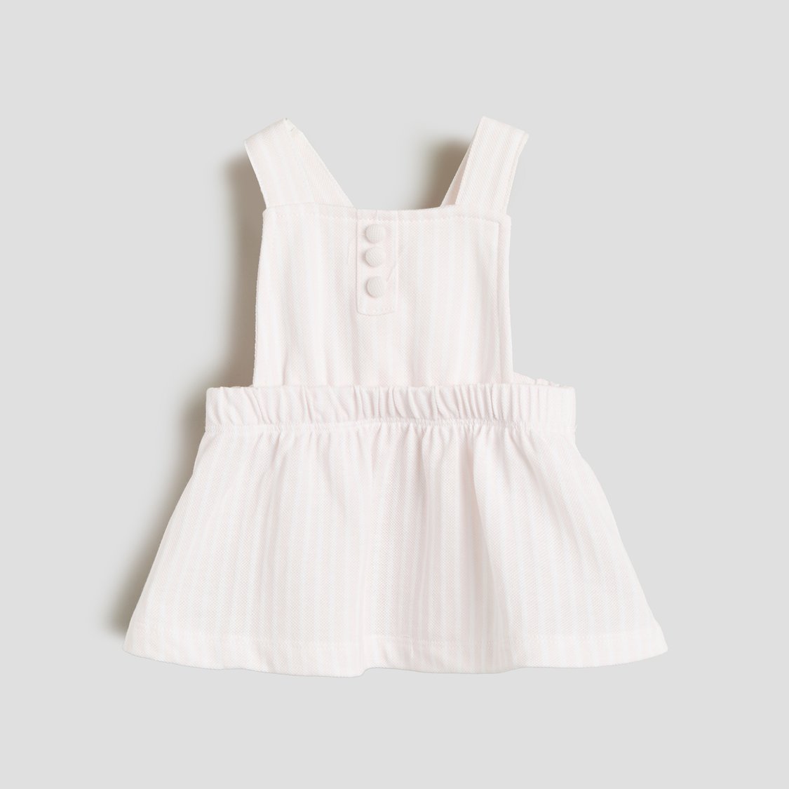Juniors Striped Pinafore Dress and Top Set