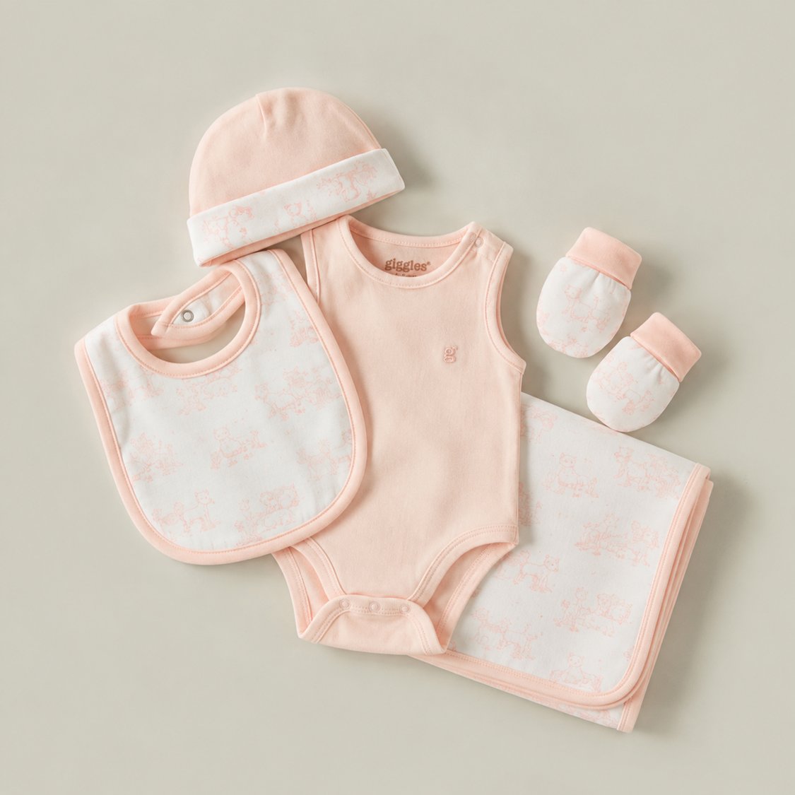 Giggles Printed 6-Piece Clothing Gift Set