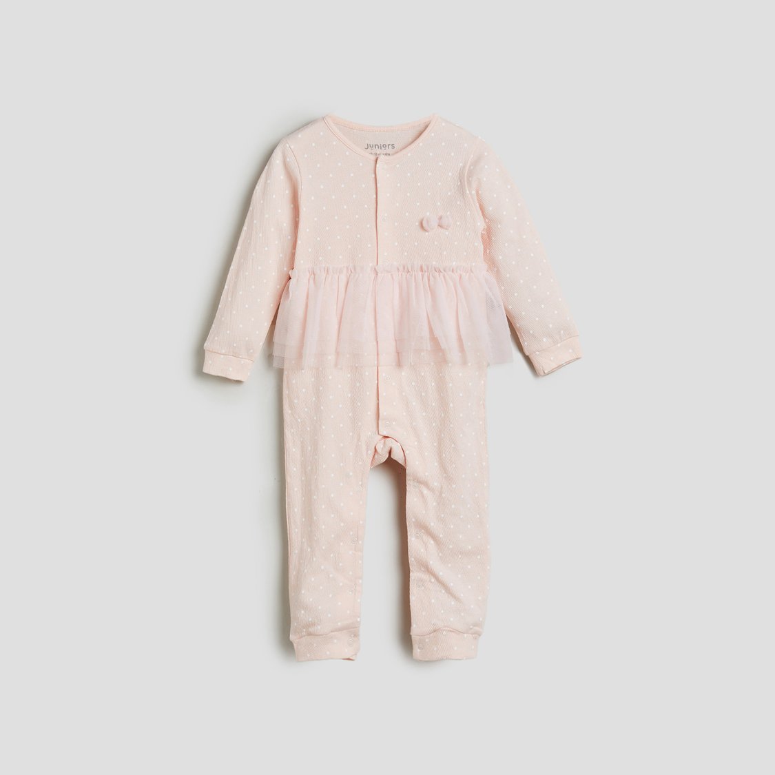 Juniors Polka Dot Print Sleepsuit with Snap Button