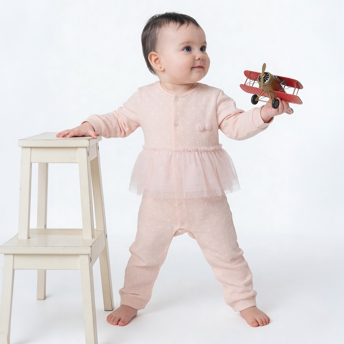Juniors Polka Dot Print Sleepsuit with Snap Button