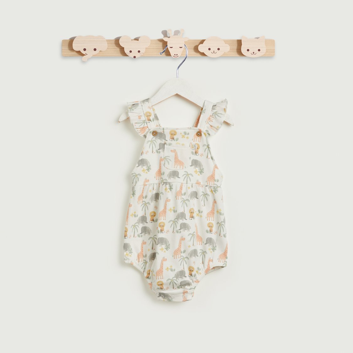 Juniors Animal Print T-shirt and Dungaree Set