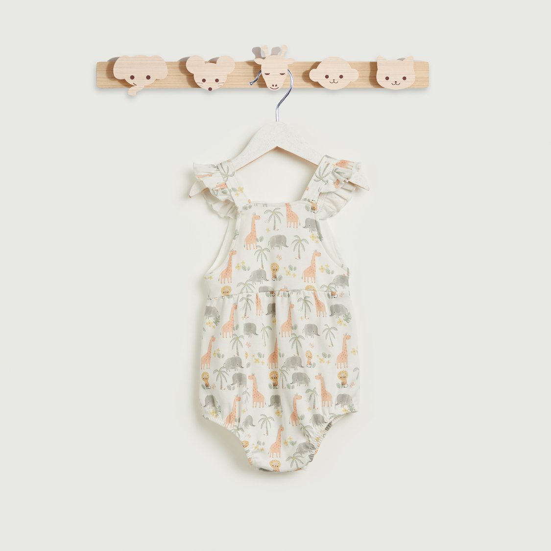 Juniors Animal Print T-shirt and Dungaree Set