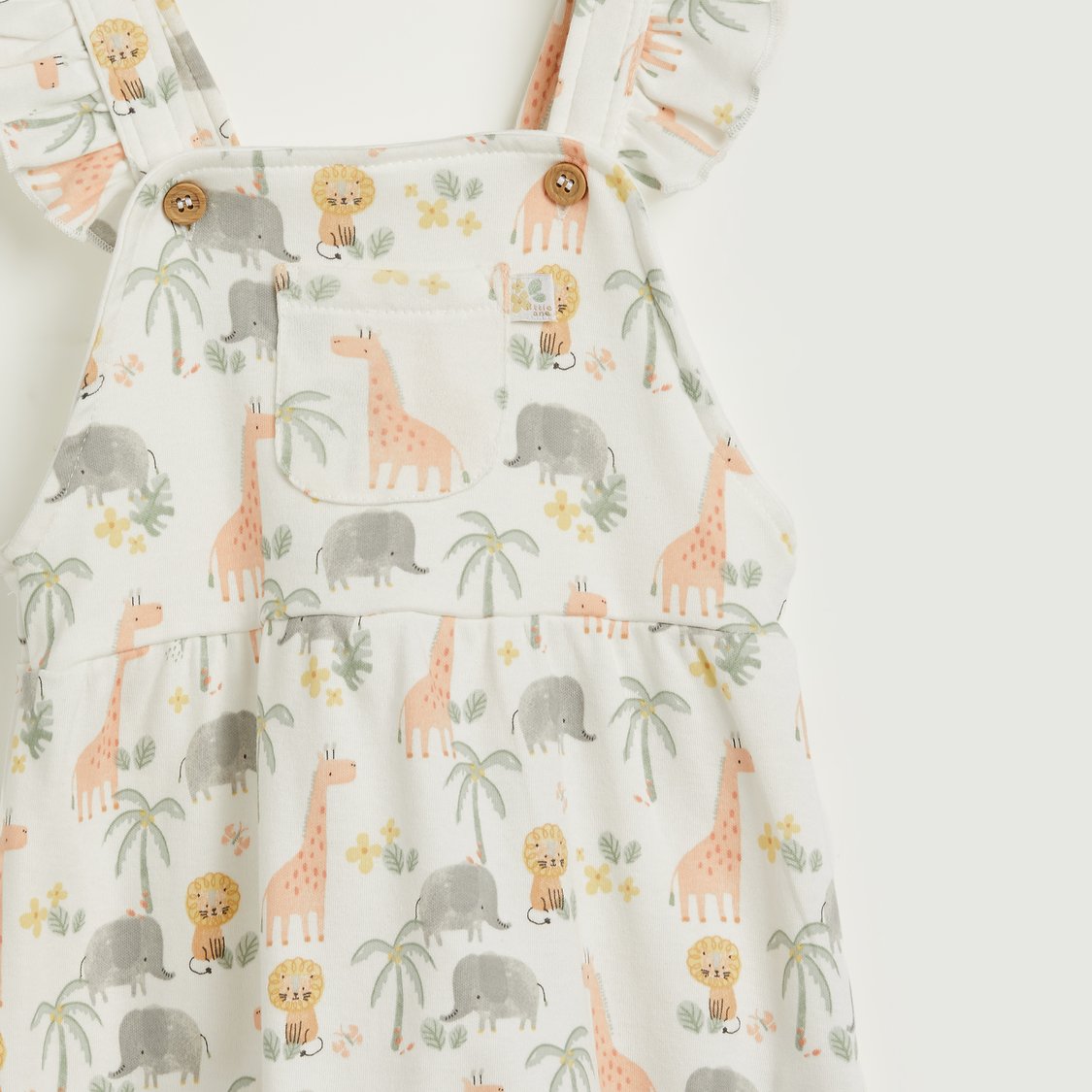 Juniors Animal Print T-shirt and Dungaree Set