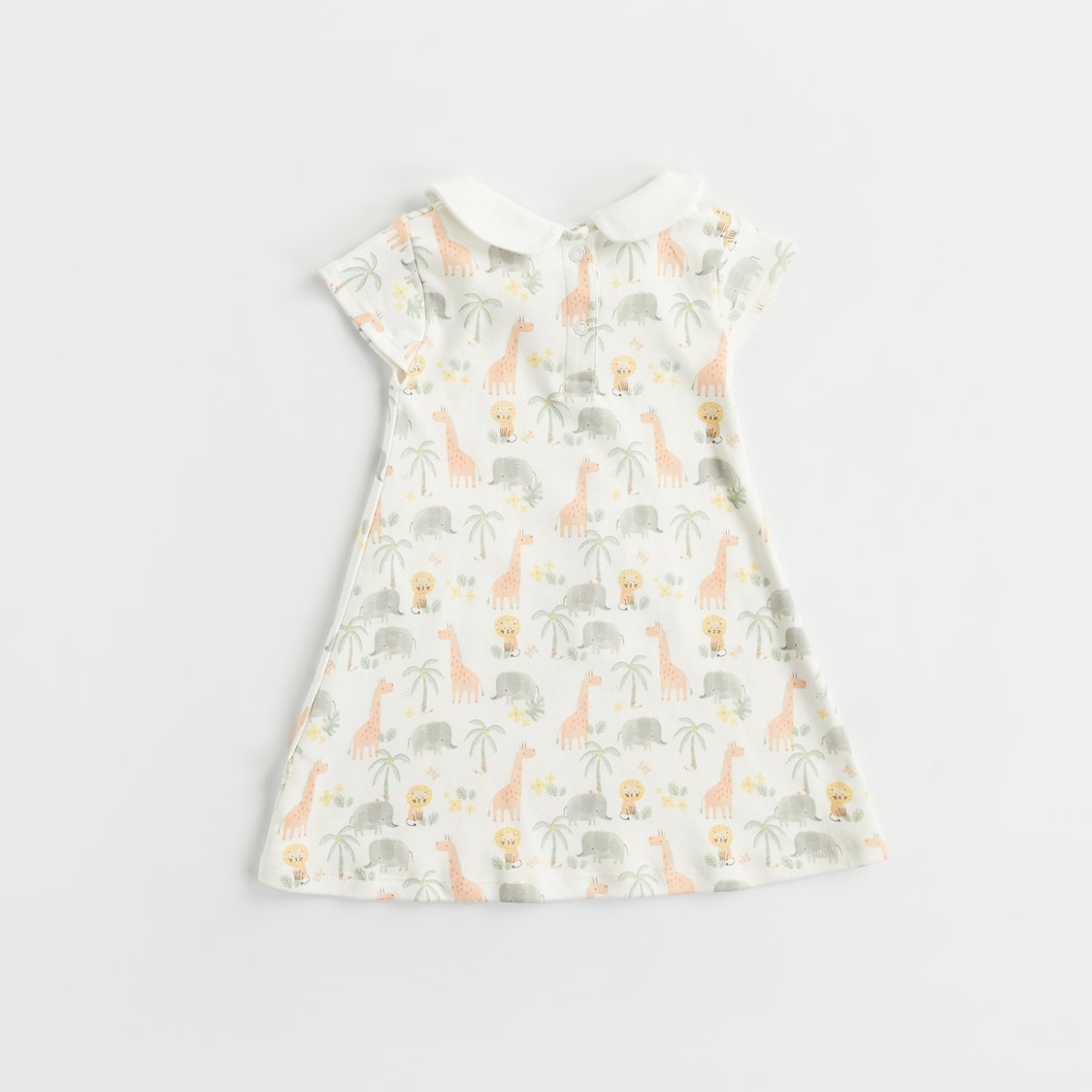 Juniors Animal Print Dress with Button Closure