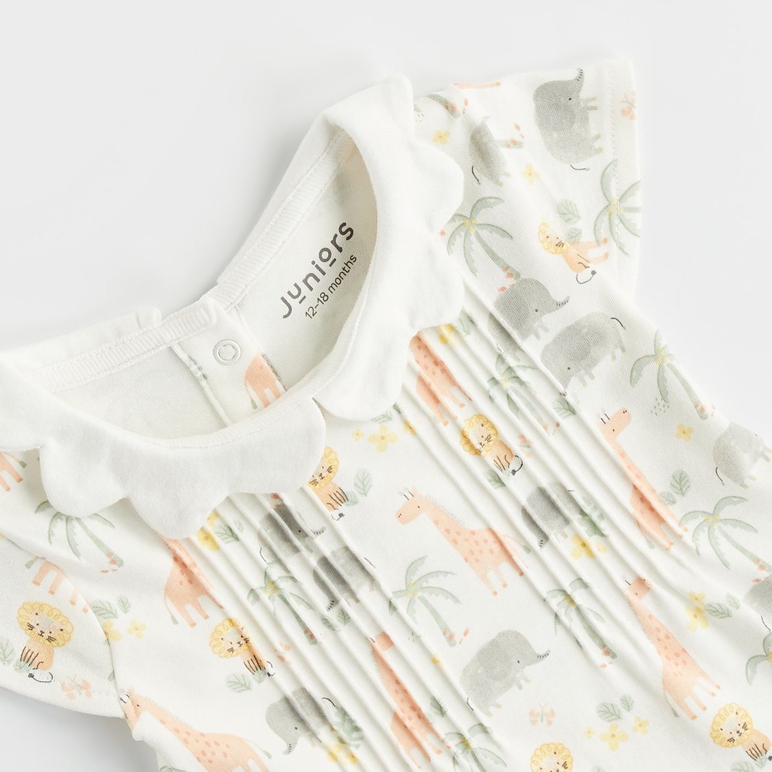 Juniors Animal Print Dress with Button Closure