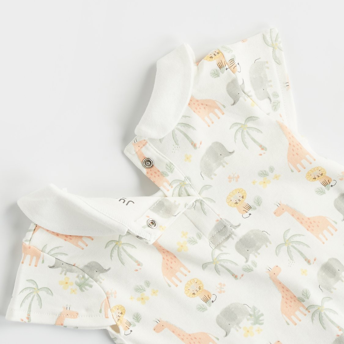 Juniors Animal Print Dress with Button Closure