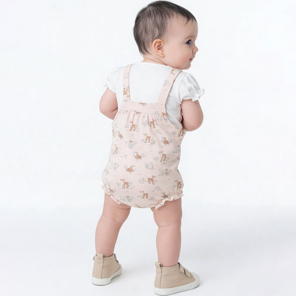 Juniors Printed Dungaree with T-shirt Set