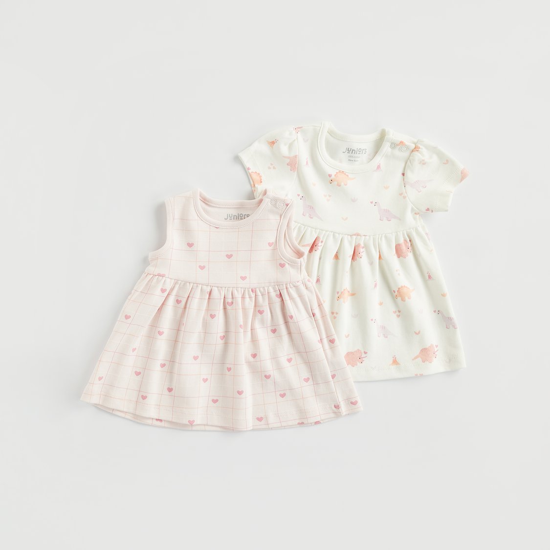 Juniors Printed Dress with Button Closure - Set of 2