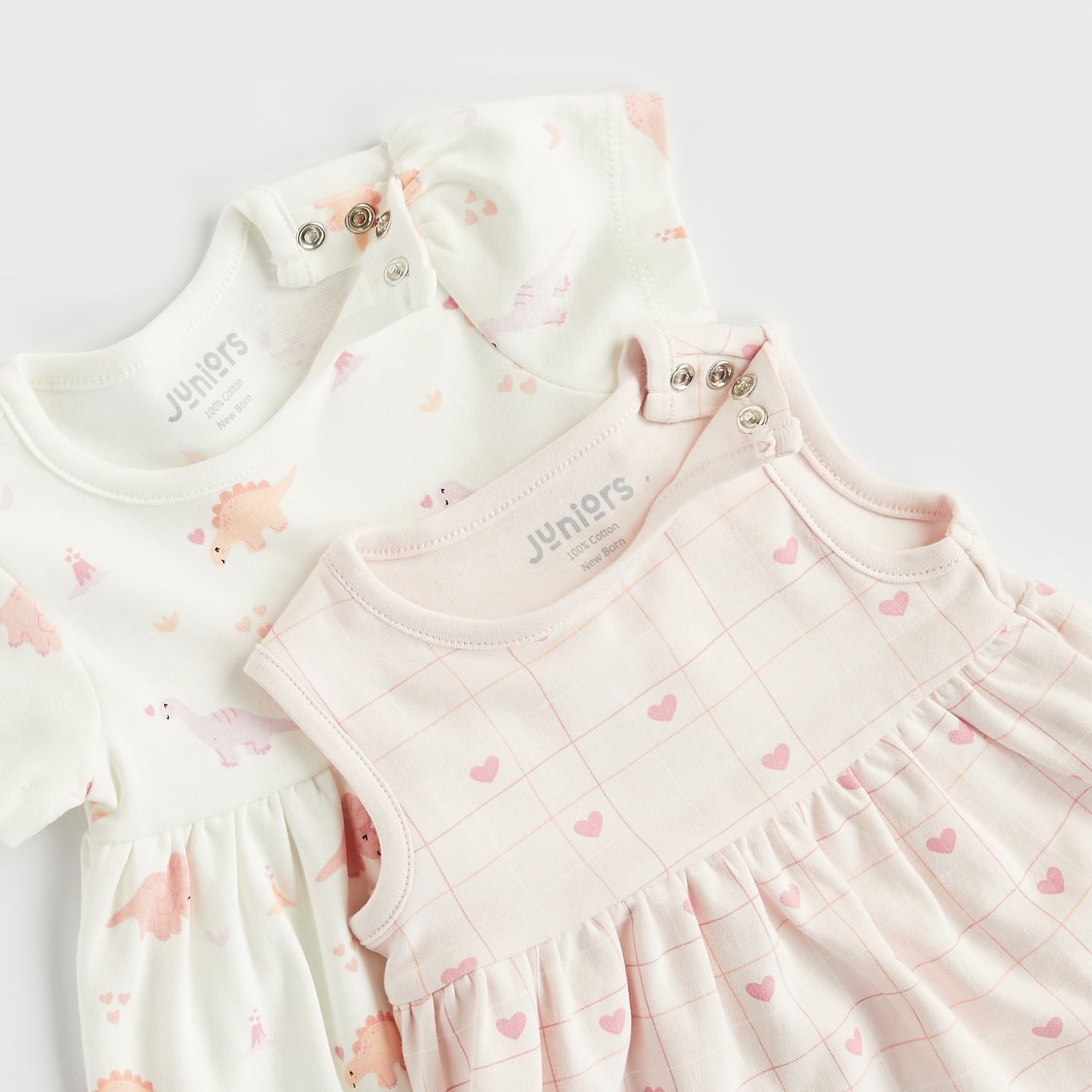 Juniors Printed Dress with Button Closure - Set of 2