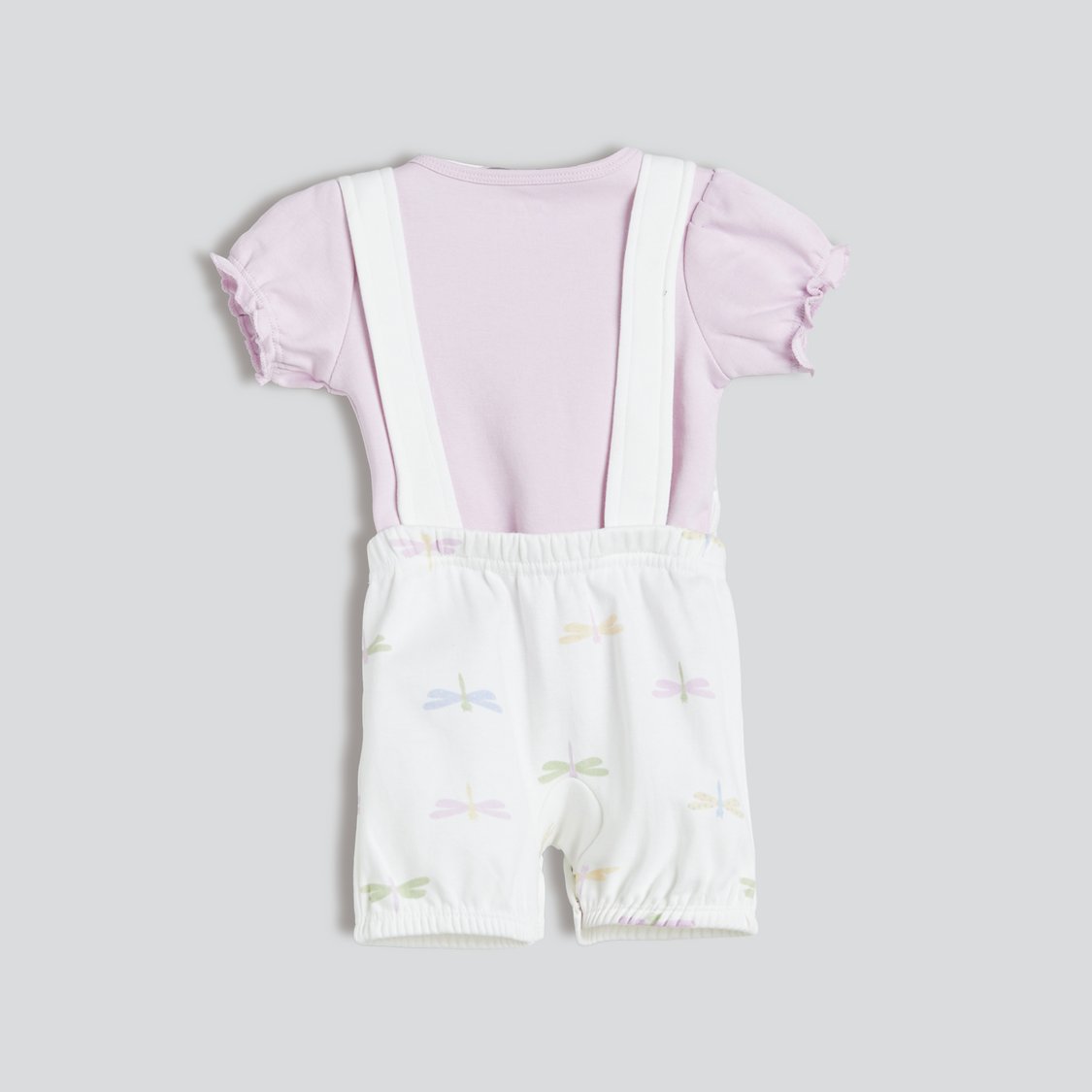 Juniors Embroidered Dungaree and T-shirt Set