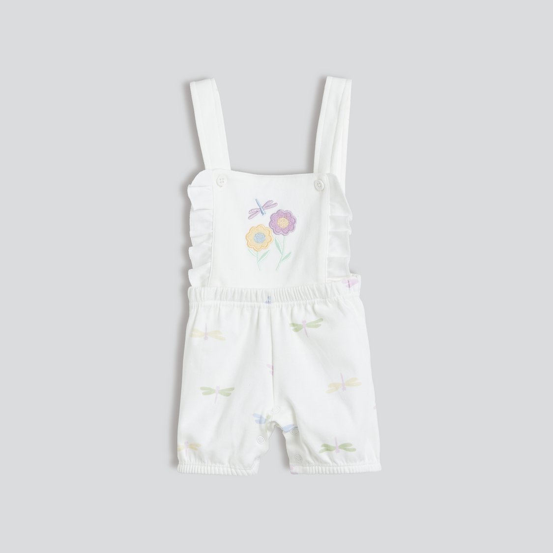 Juniors Embroidered Dungaree and T-shirt Set