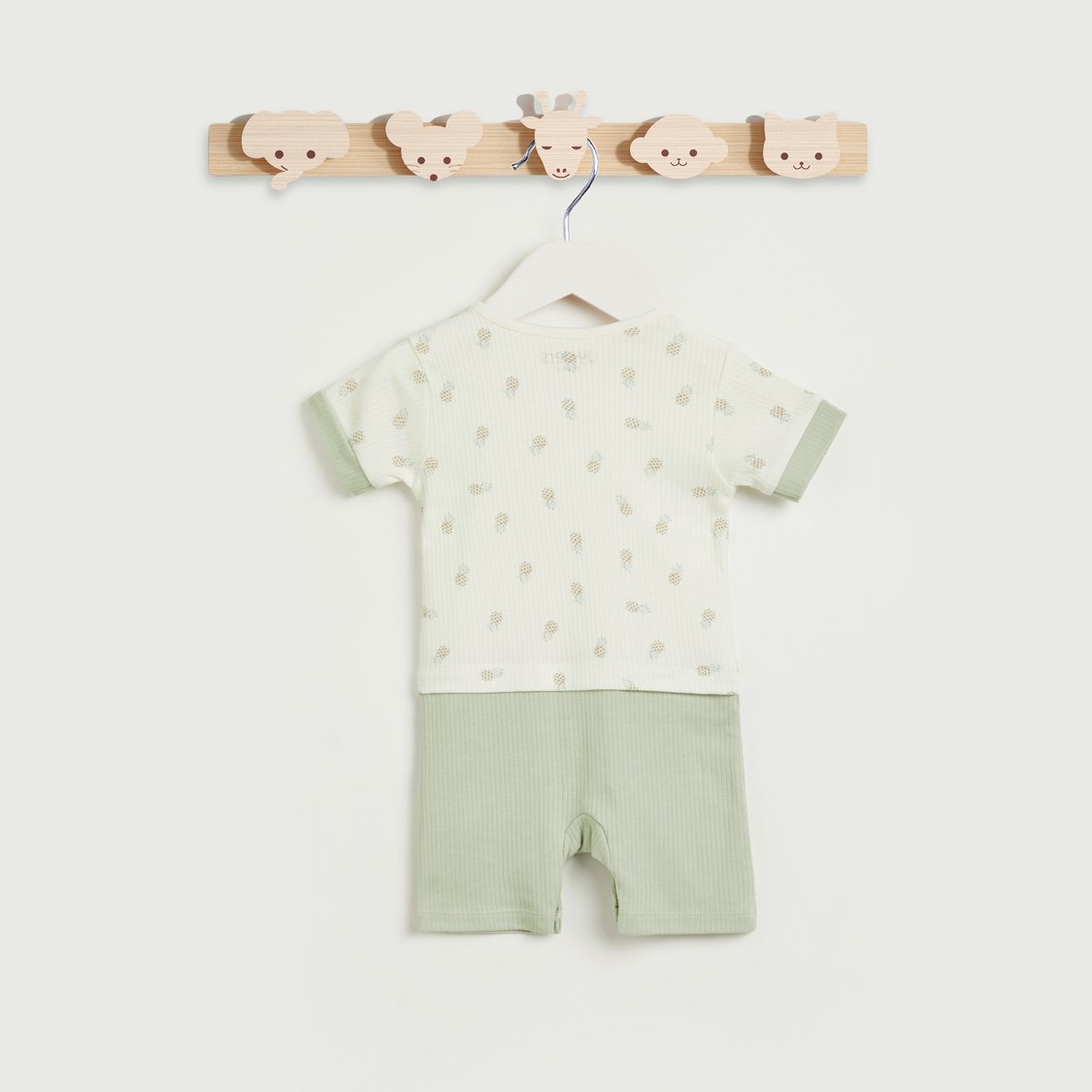 Juniors Printed Romper with Button Closure