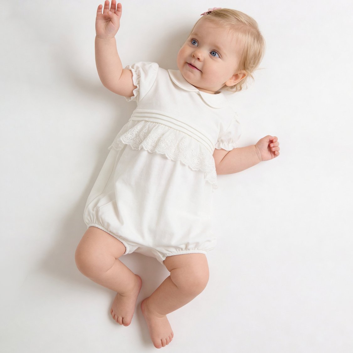 Giggles Lace-Trim Romper