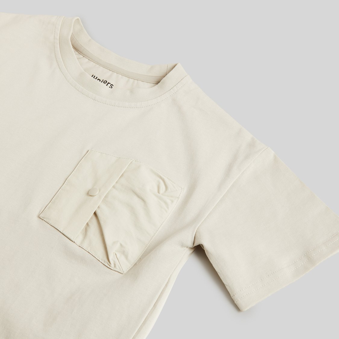 Junior Sports Solid T-shirt with Pocket