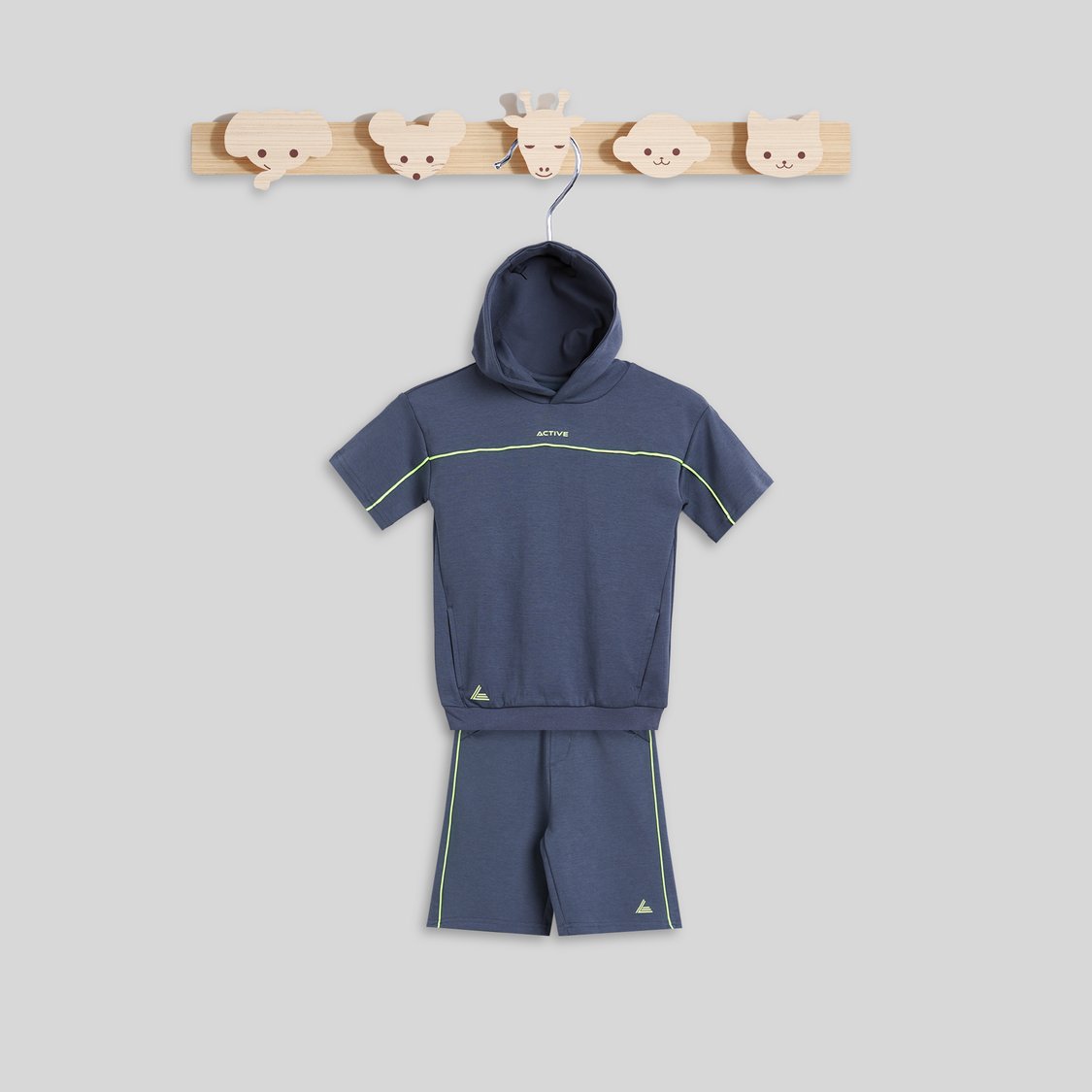 Junior Sports Solid T-shirt and Shorts Set