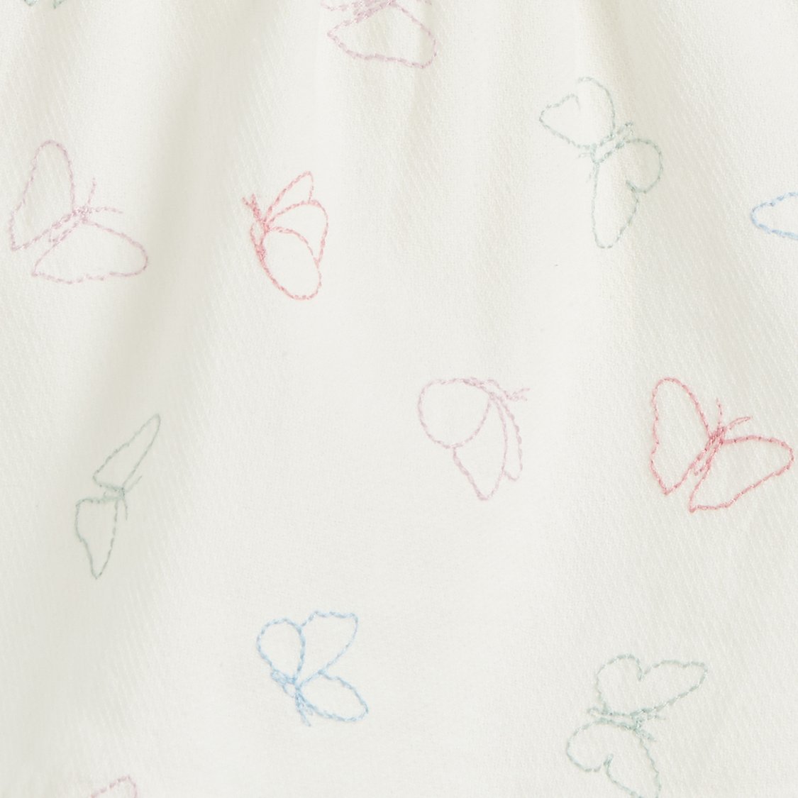 Giggles Butterfly Print Top with Lace Detail