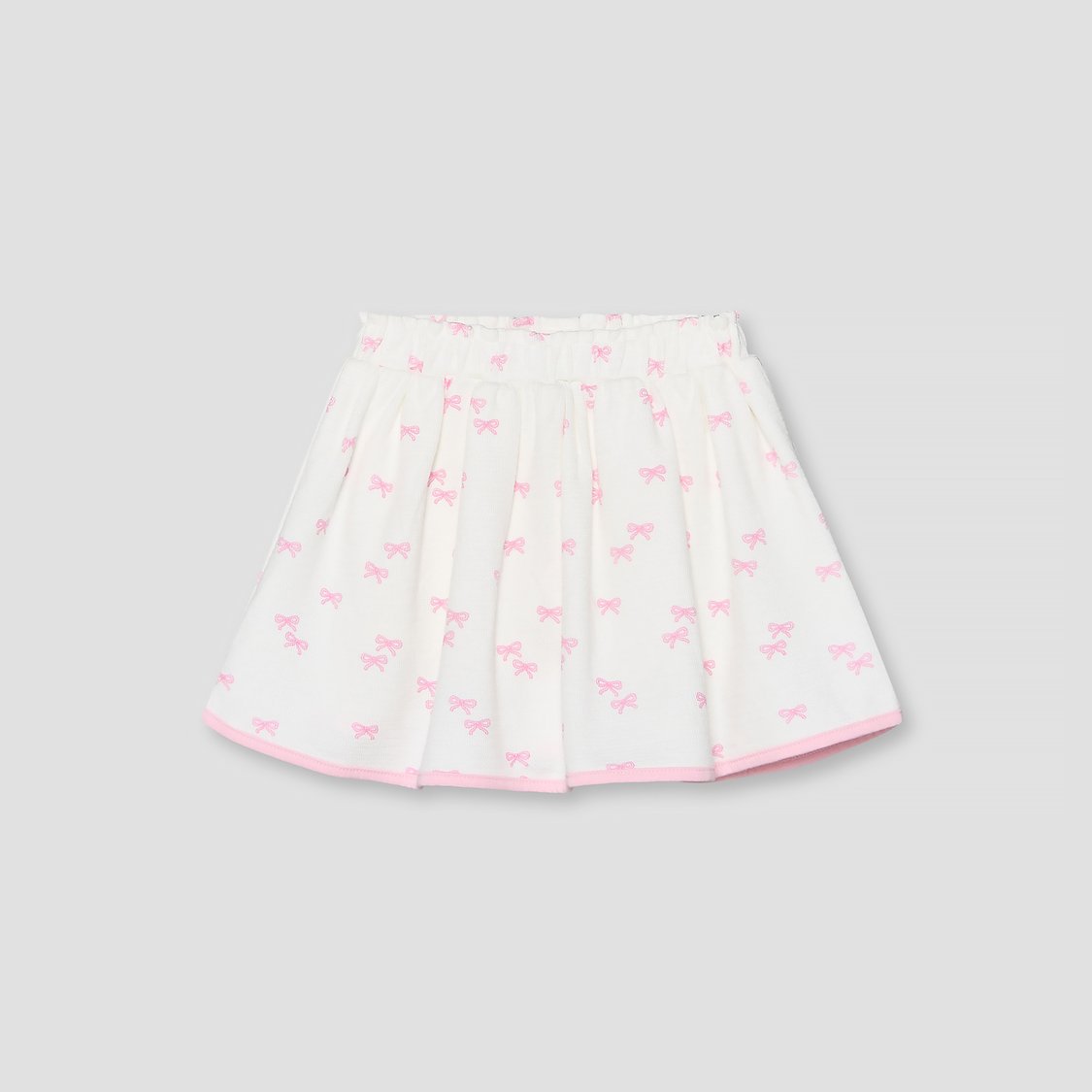 Juniors Bow Print Top and Skirt Set with Headband