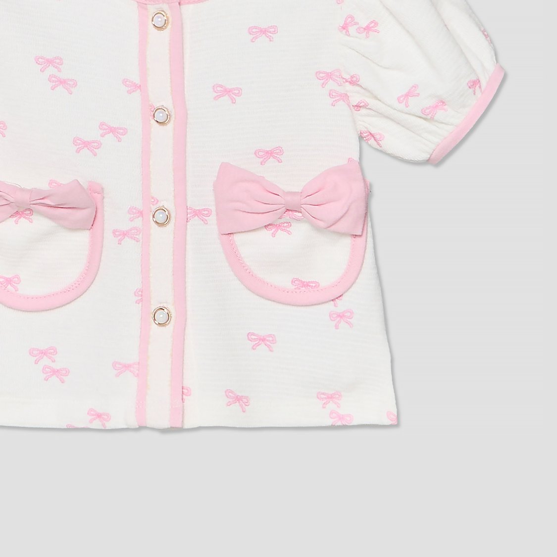 Juniors Bow Print Top and Skirt Set with Headband