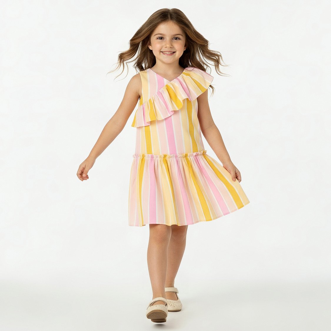 Juniors Striped A-line Dress