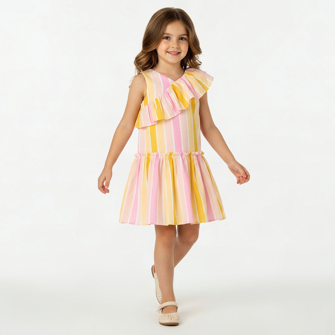 Juniors Striped A-line Dress