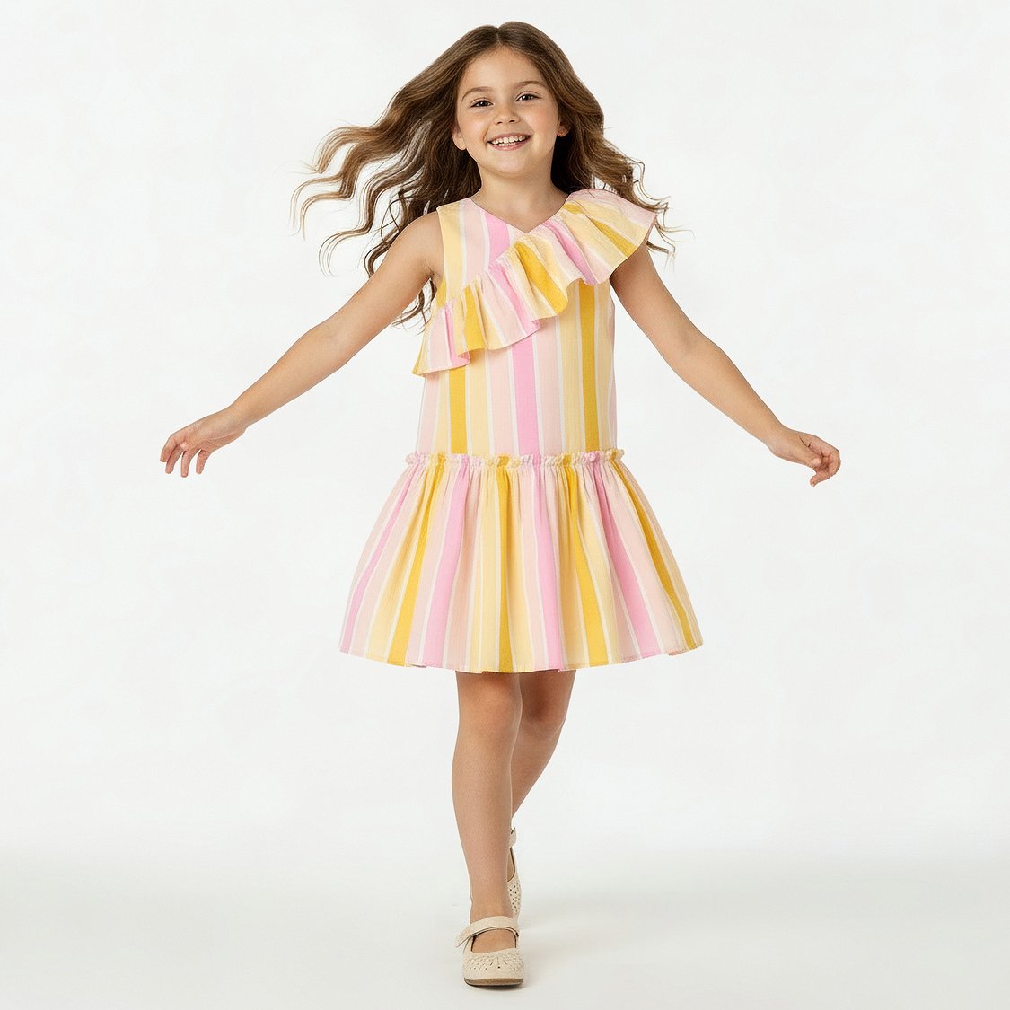 Juniors Striped A-line Dress
