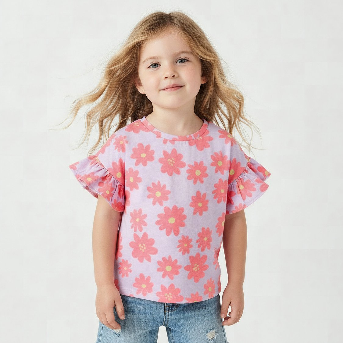 Juniors Floral Print T-shirt
