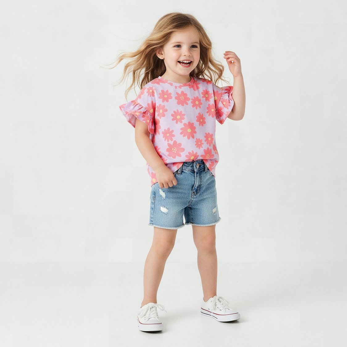 Juniors Floral Print T-shirt