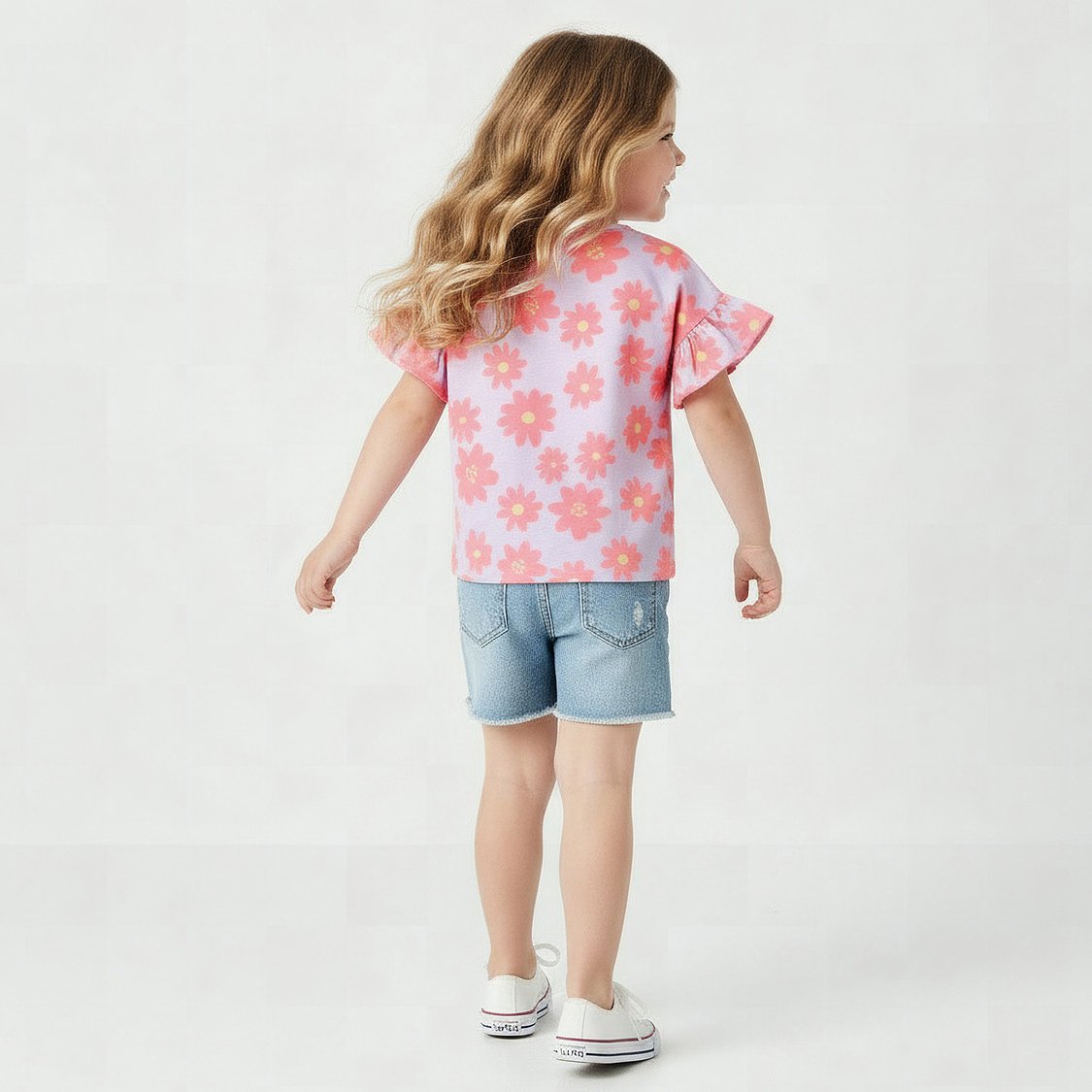 Juniors Floral Print T-shirt