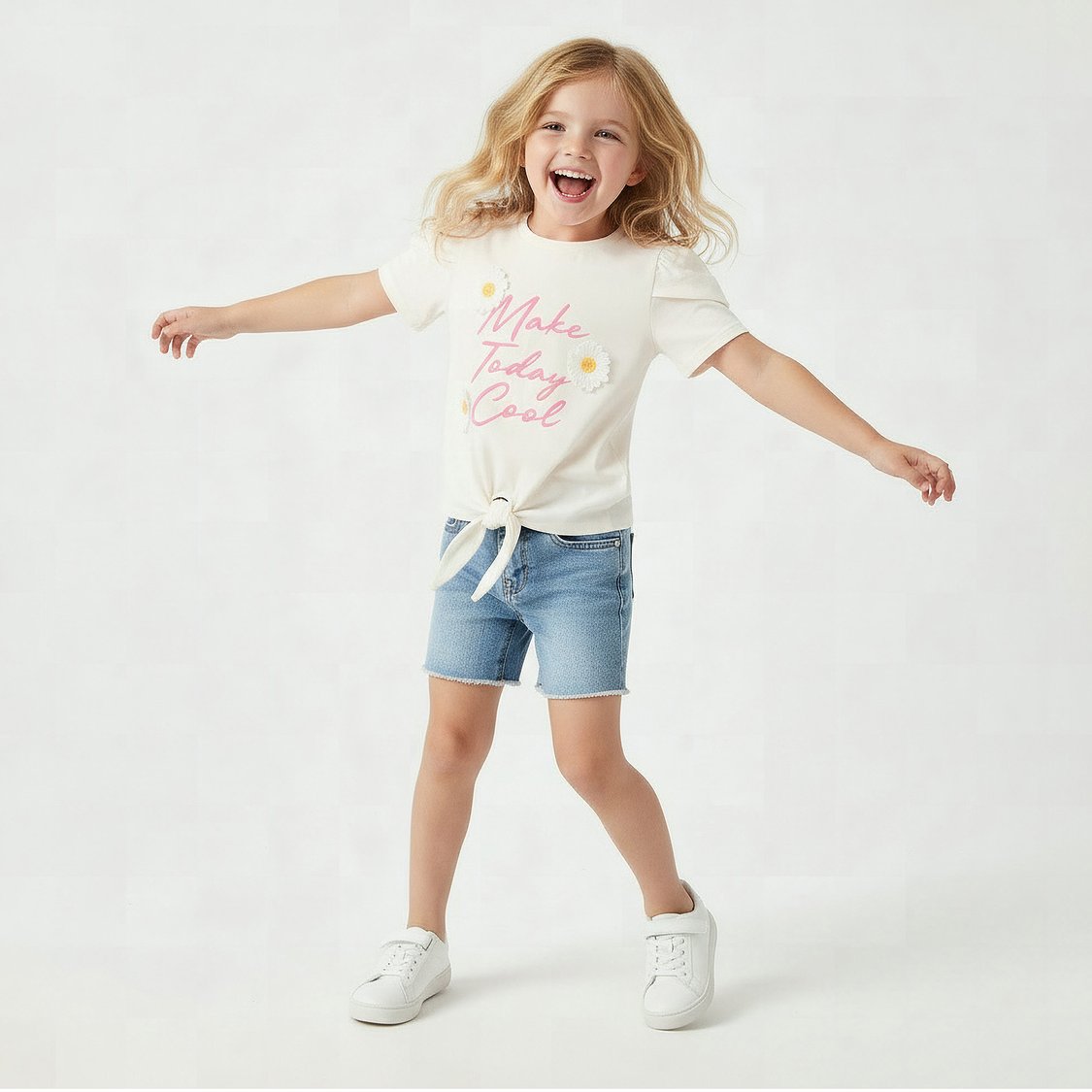 Juniors Floral Applique T-shirt