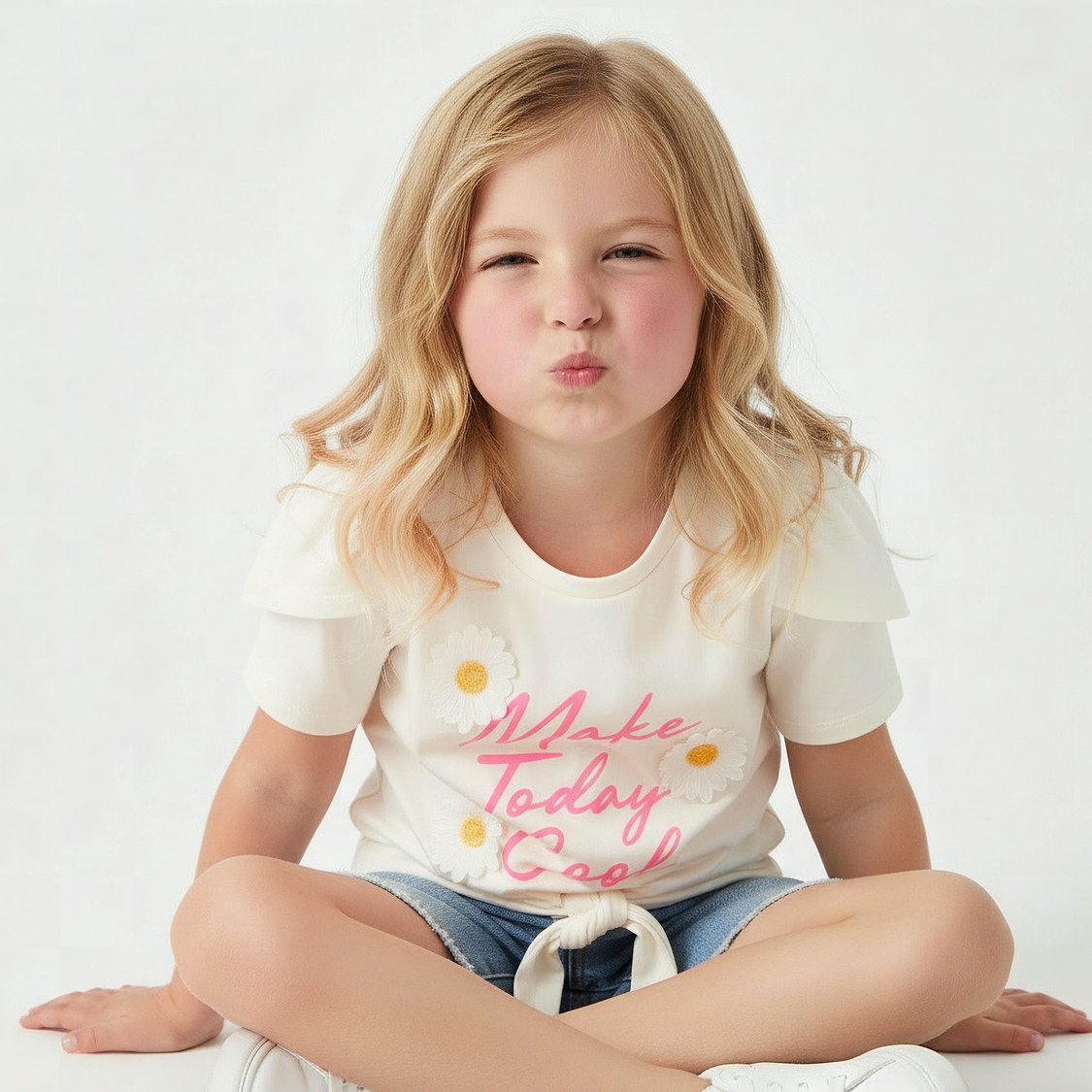 Juniors Floral Applique T-shirt
