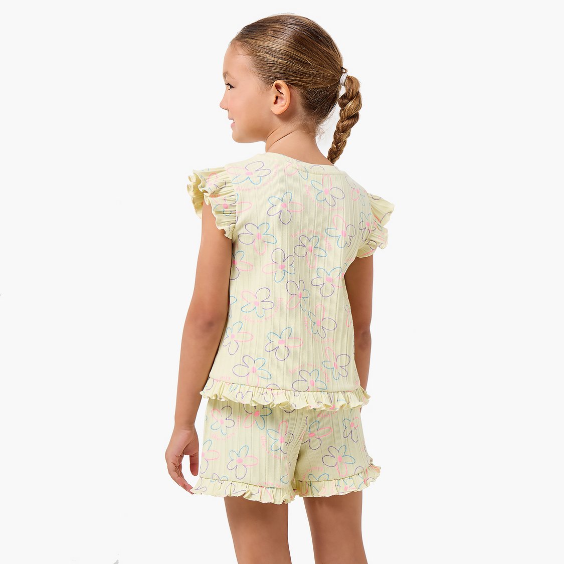 Juniors Floral Print T-shirt and Shorts Set