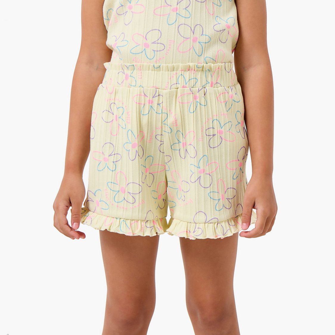 Juniors Floral Print T-shirt and Shorts Set