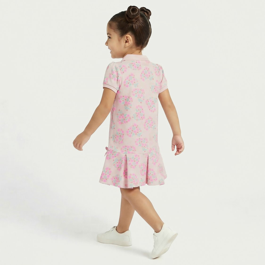 Juniors Floral Print Polo Dress