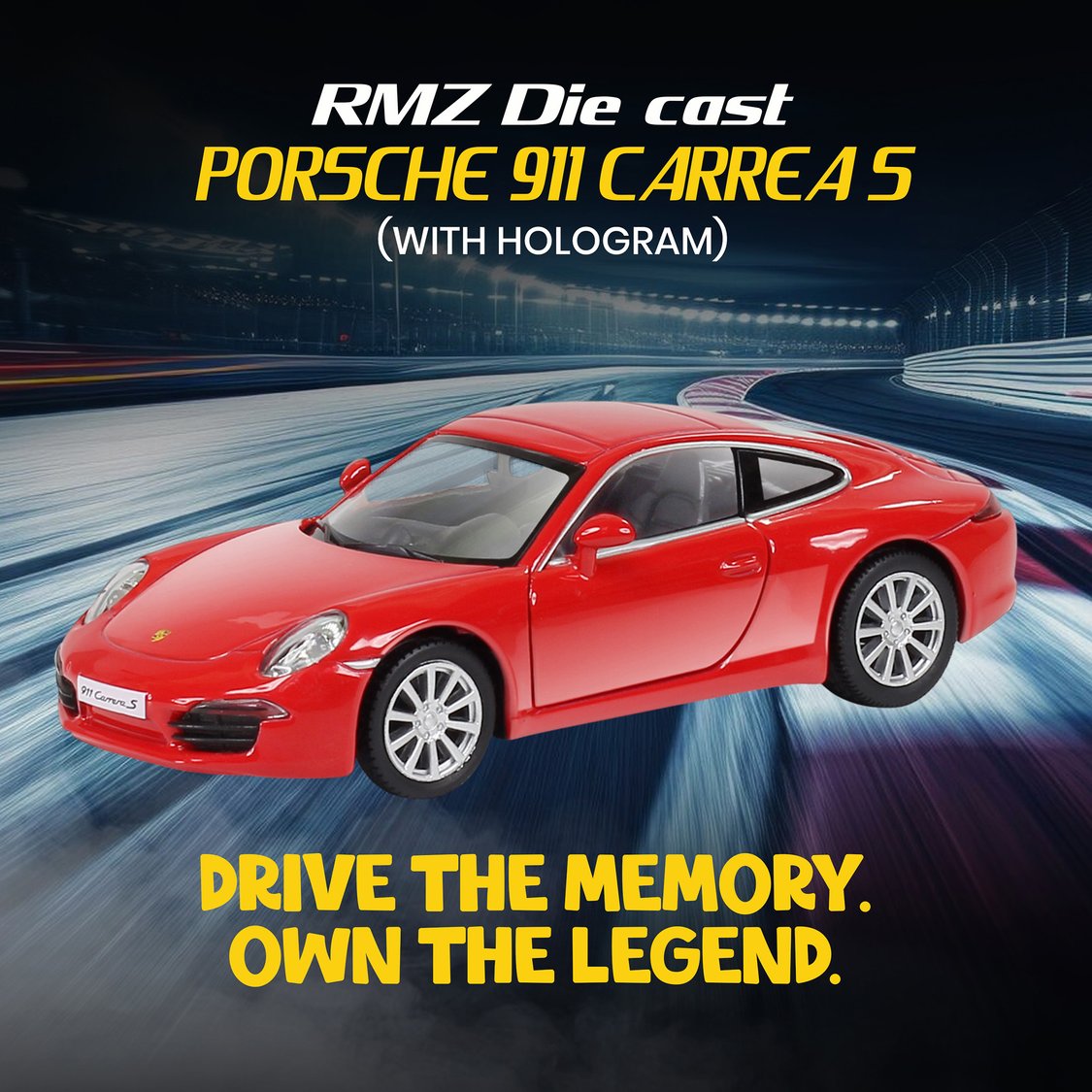 RMZ City Die Cast Car Porsche 911 Carrera S w Hologram Car