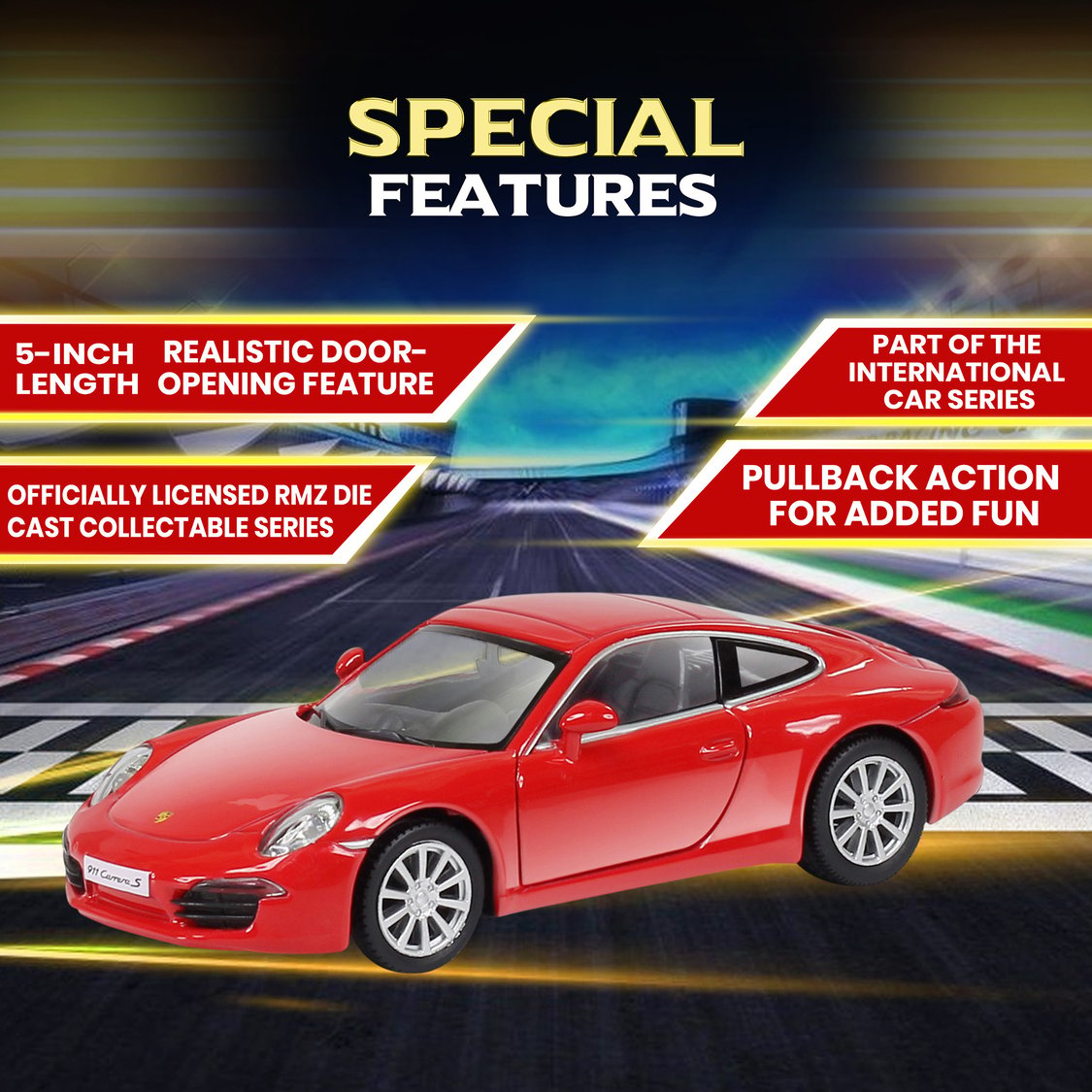 RMZ City Die Cast Car Porsche 911 Carrera S w Hologram Car