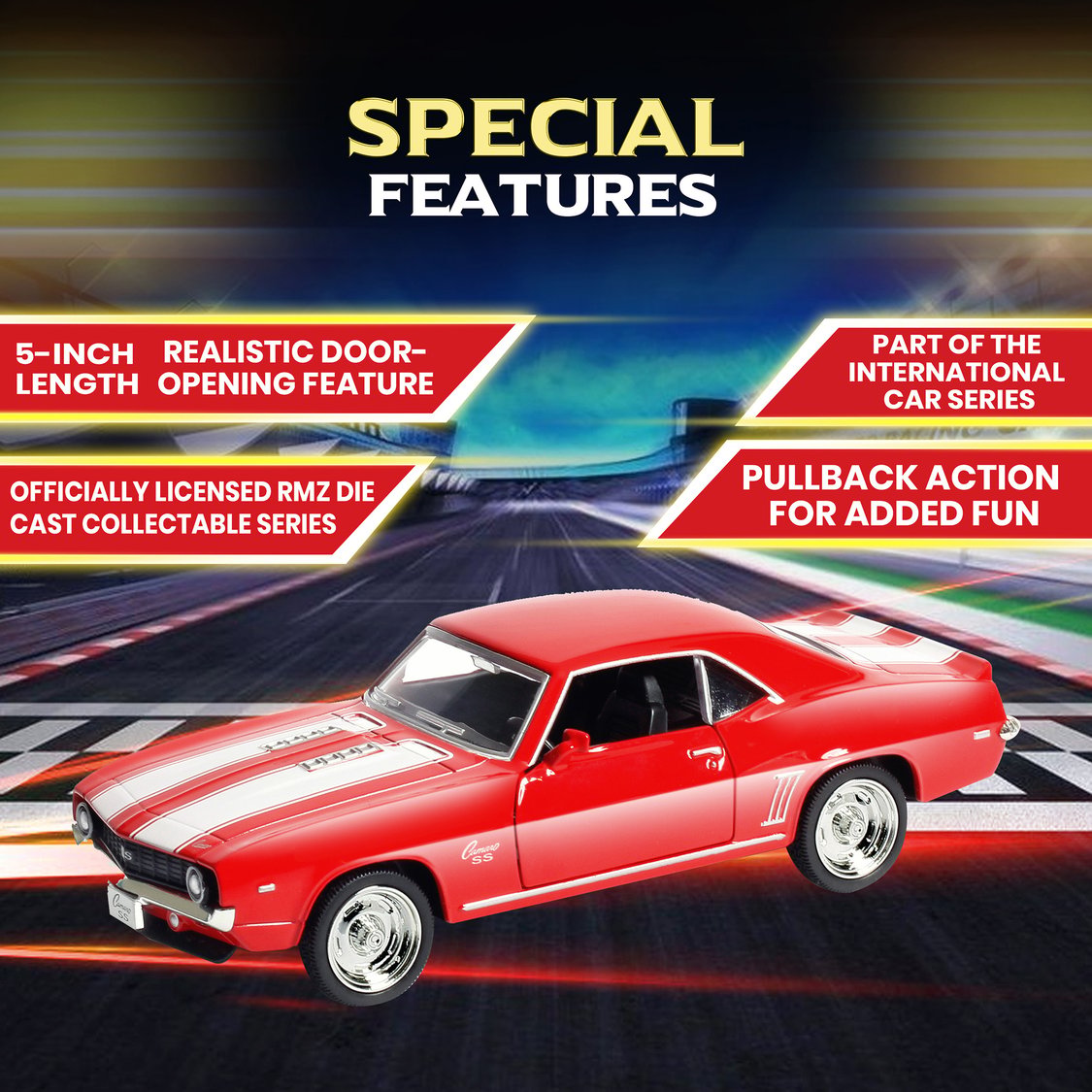 RMZ City Die Cast Chevrolet Camaro 1969 w Hologram Car