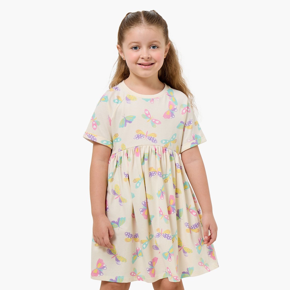 Juniors Butterfly Print A-line Dress