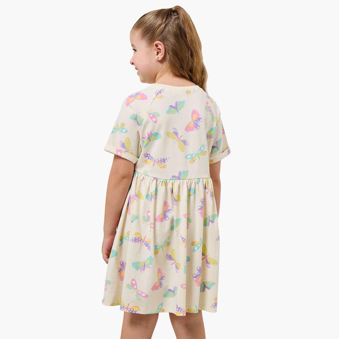 Juniors Butterfly Print A-line Dress