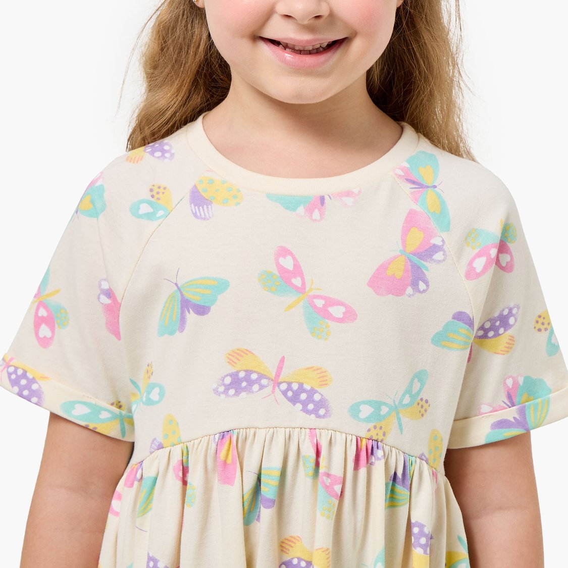 Juniors Butterfly Print A-line Dress