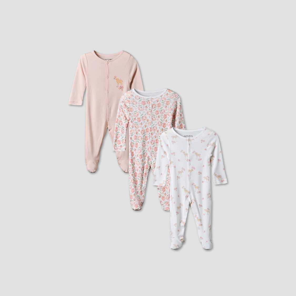 Juniors Printed Sleepsuit - Pack of 3