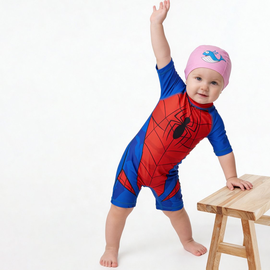 Juniors Spiderman Print Swimsuit