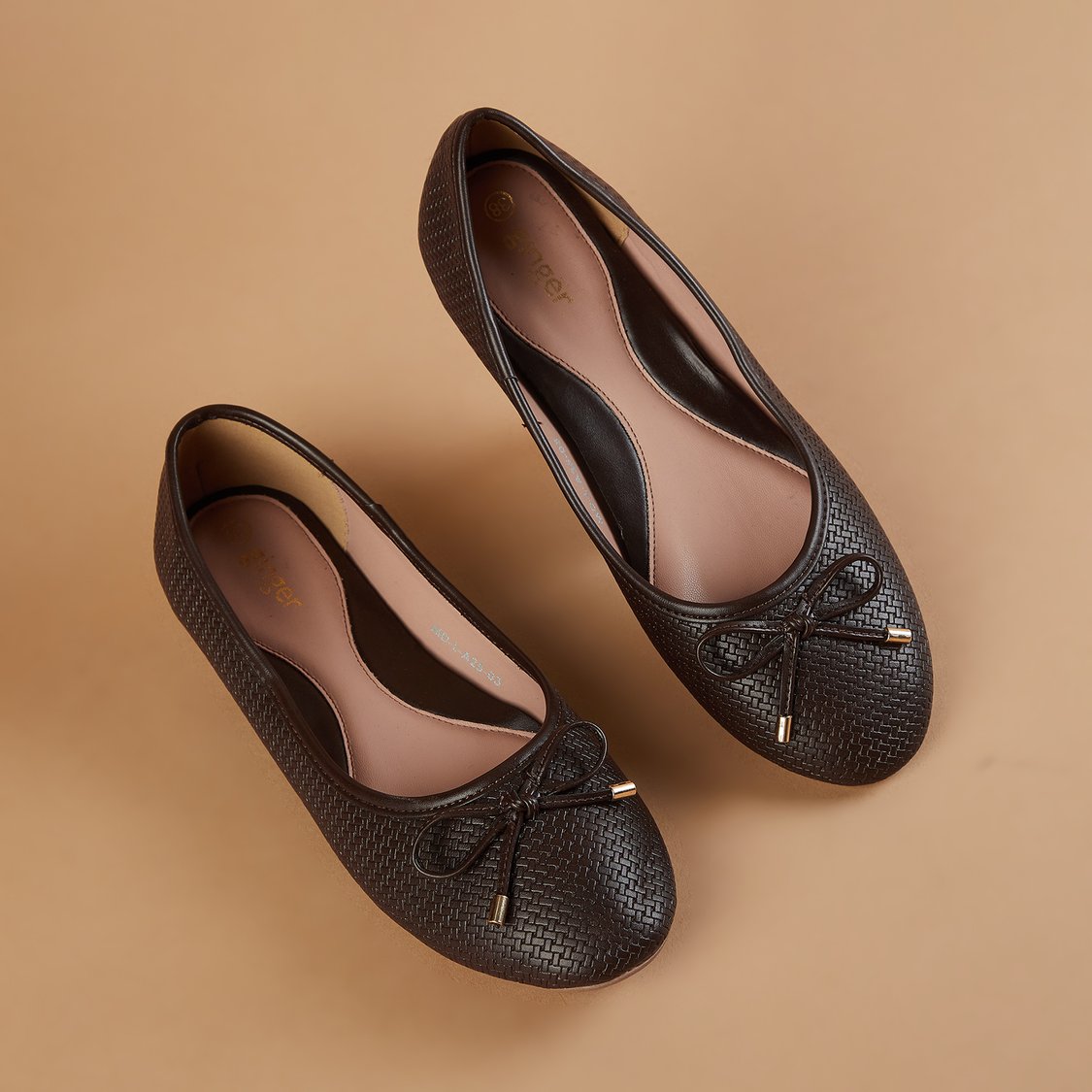 Buy GINGER Textured Bow Accent Ballerinas from Ginger at just INR