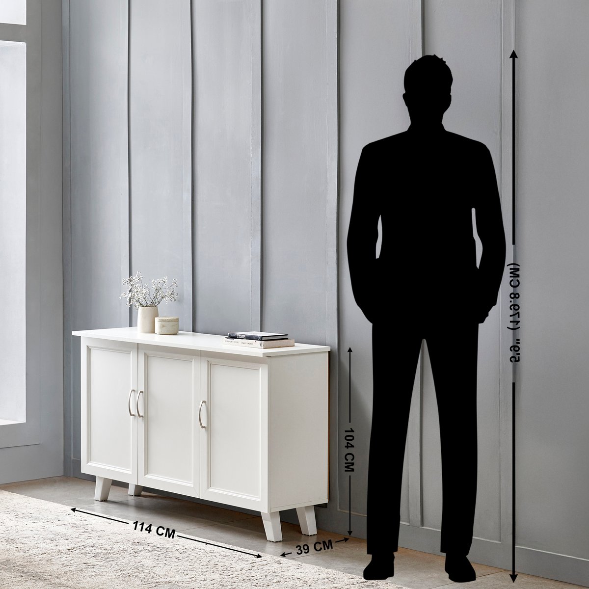 Buy Helios Alton 18 Pairs Shoe Cabinet - White from Home Centre at