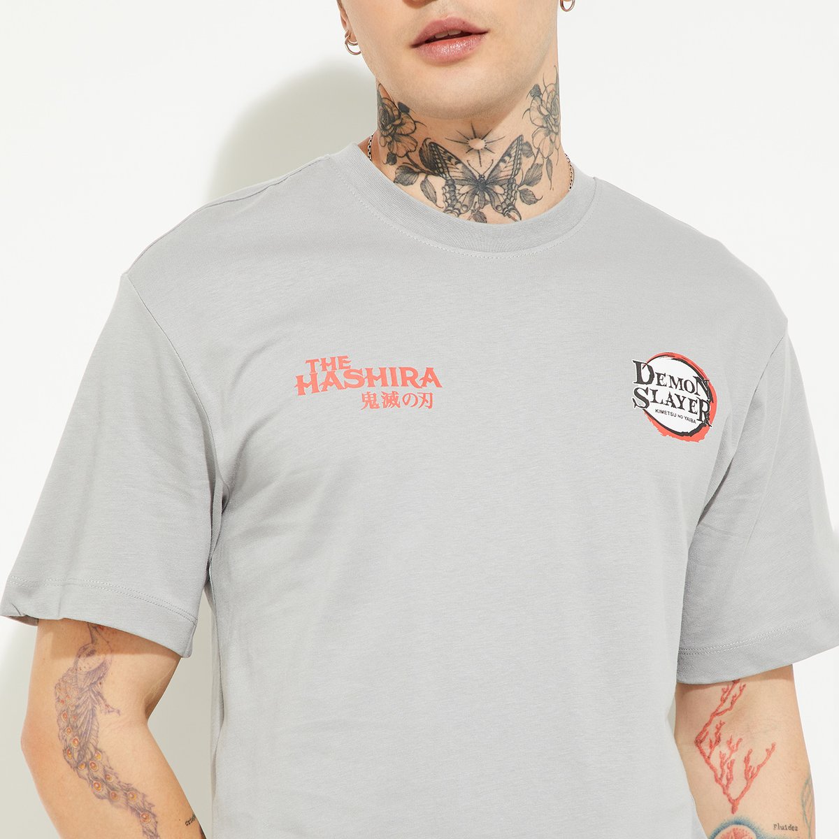 Buy URB_N Men Demon Slayer Print Oversized T-shirt Online at just