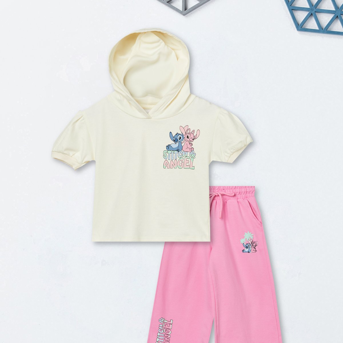 Buy Girls Lilo & Stitch Print Track Pants Set Online at just Rs
