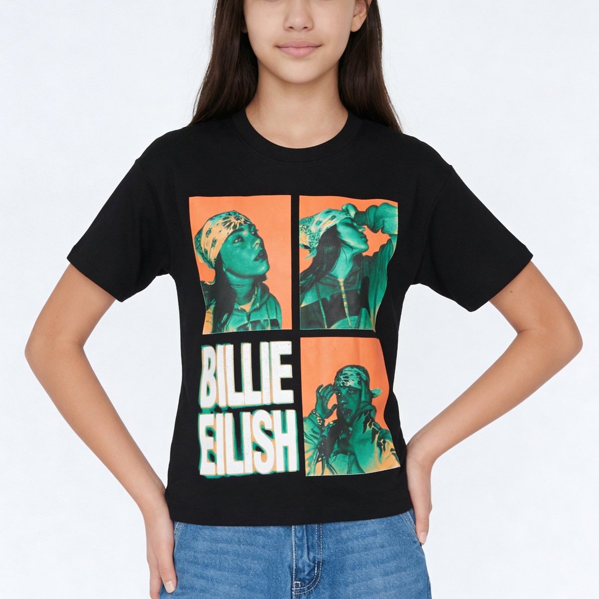 Buy Girls Billie Eilish Printed T-shirt Online at just Rs. 499.0