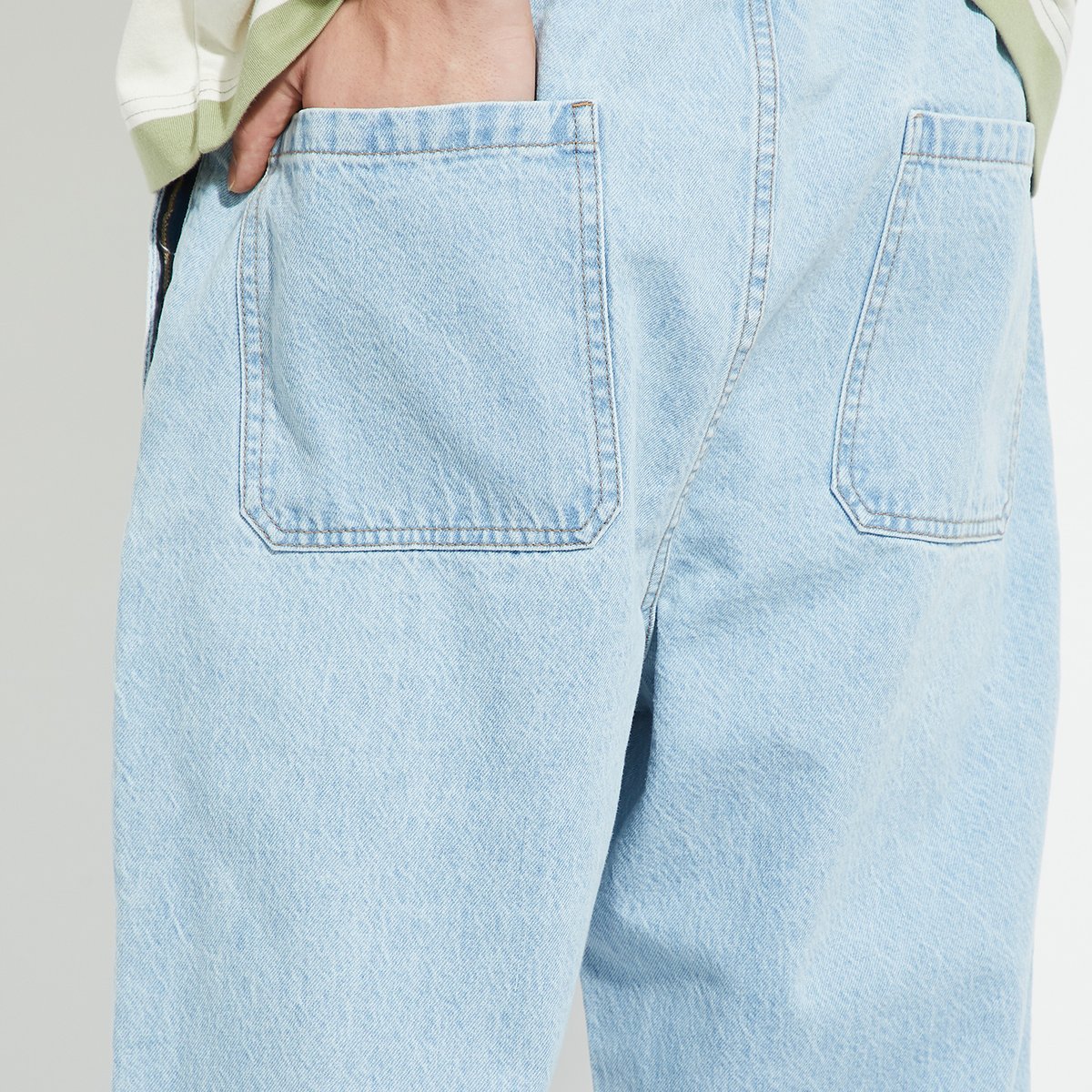 Buy URB_N Men Washed Loose Fit Denim Trousers Online at just Rs
