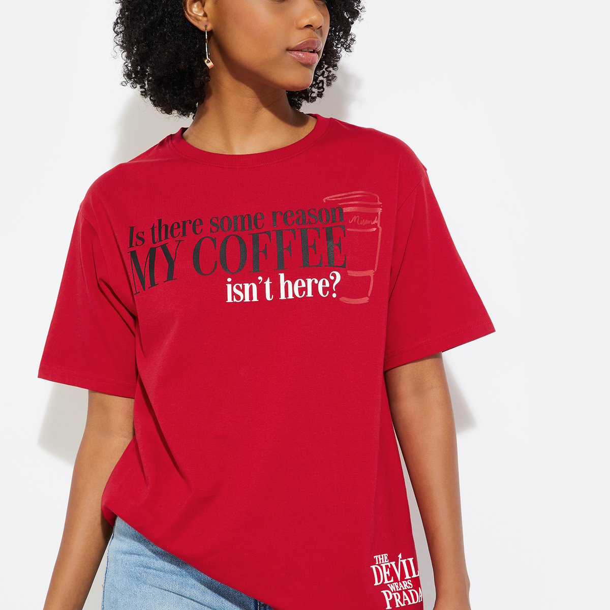 Buy URB_N Women Oversized The Devil Wears Prada T-shirt Online at
